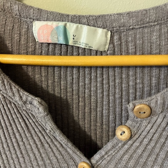 Free People Blossom Button Up Shirt Dress Ashblown Size Large - Picture 6 of 10